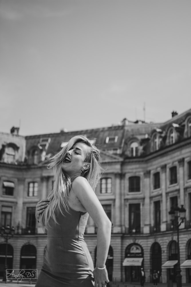Fashion test photo shoot with model in Paris by Auckland portrait photographer Ainsley DS 