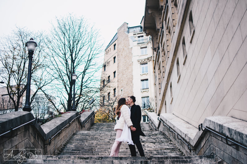 An emotional surprise proposal photoshoot in Paris by photographer Ainsley DS Photography 